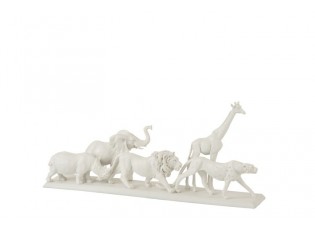 Bílé dekorativní sousoší zvířat Safari S - 49,5*9,5*22,5 cm