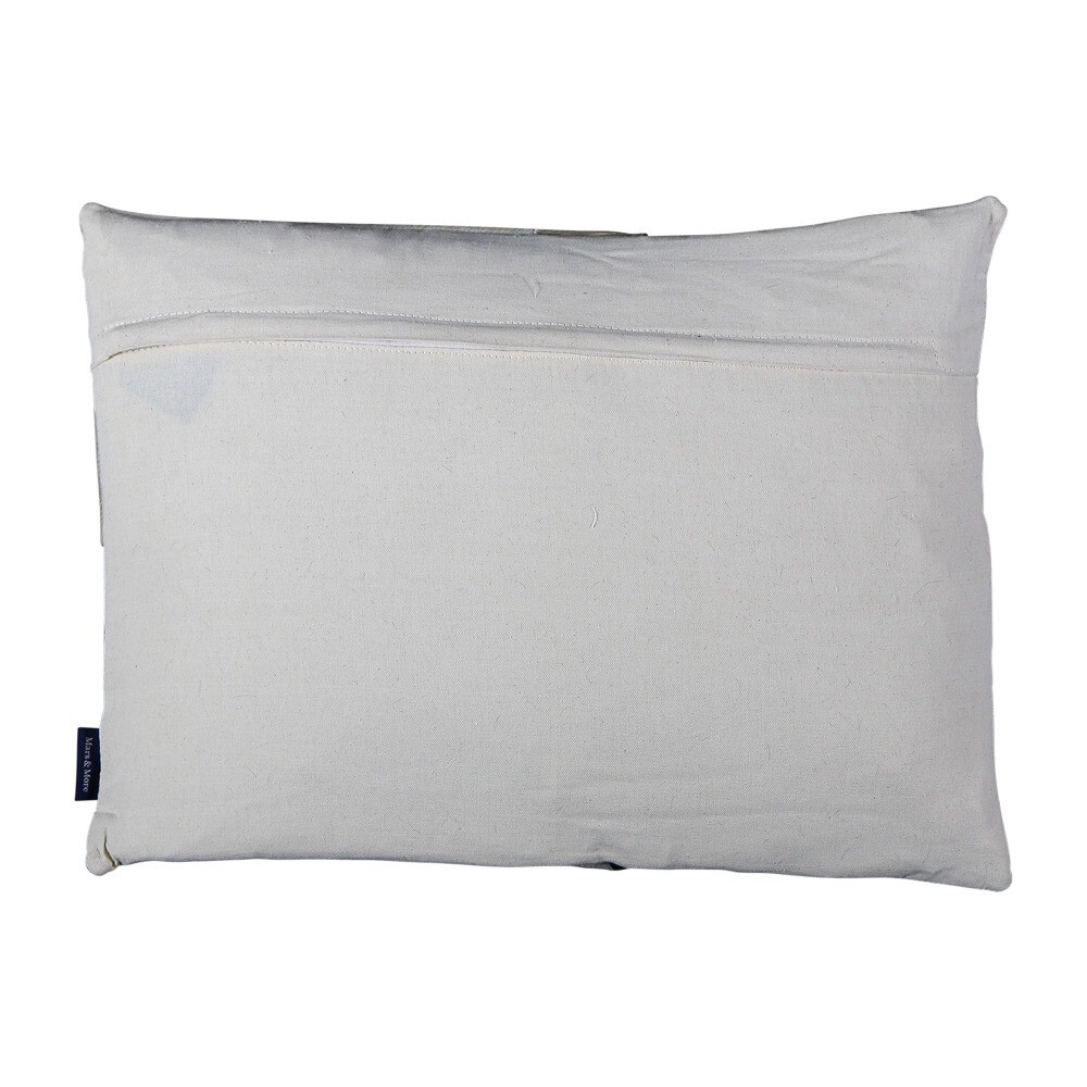 Bílo-černý kožený polštář s výrazným stehem Stitch Cow - 45*60*15 cm