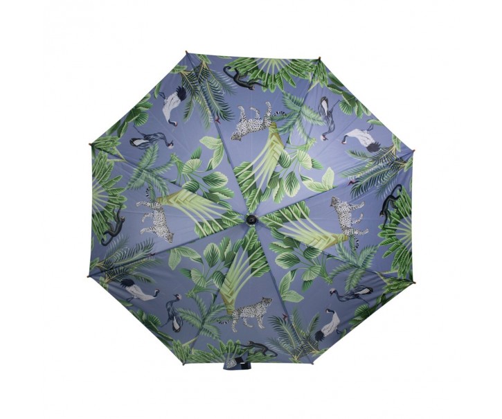 Šedý deštník s motivem džungle Jungle grey - 105*105*88cm