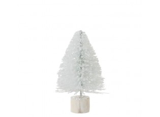Malý bílý třpytivý vánoční stromeček - 14 cm
