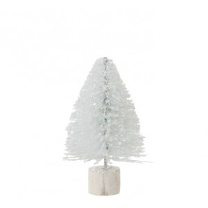 Malý bílý třpytivý vánoční stromeček - 14 cm