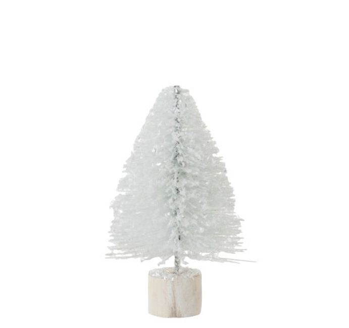 Malý bílý třpytivý vánoční stromeček - 14 cm 97724