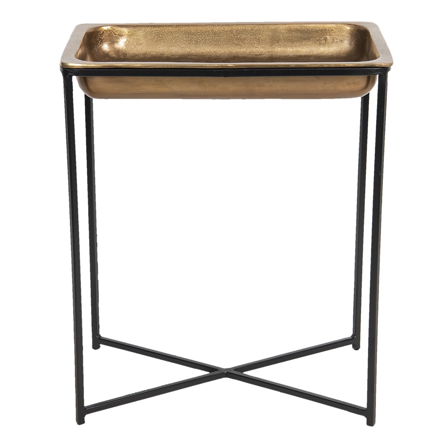 Vintage odkládací stolek ve zlatém provedení Marrok - 53*54*62 cm Clayre & Eef