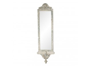 Bílé antik kovové nástěnné zrcadlo Frigie - 23*2*72 cm