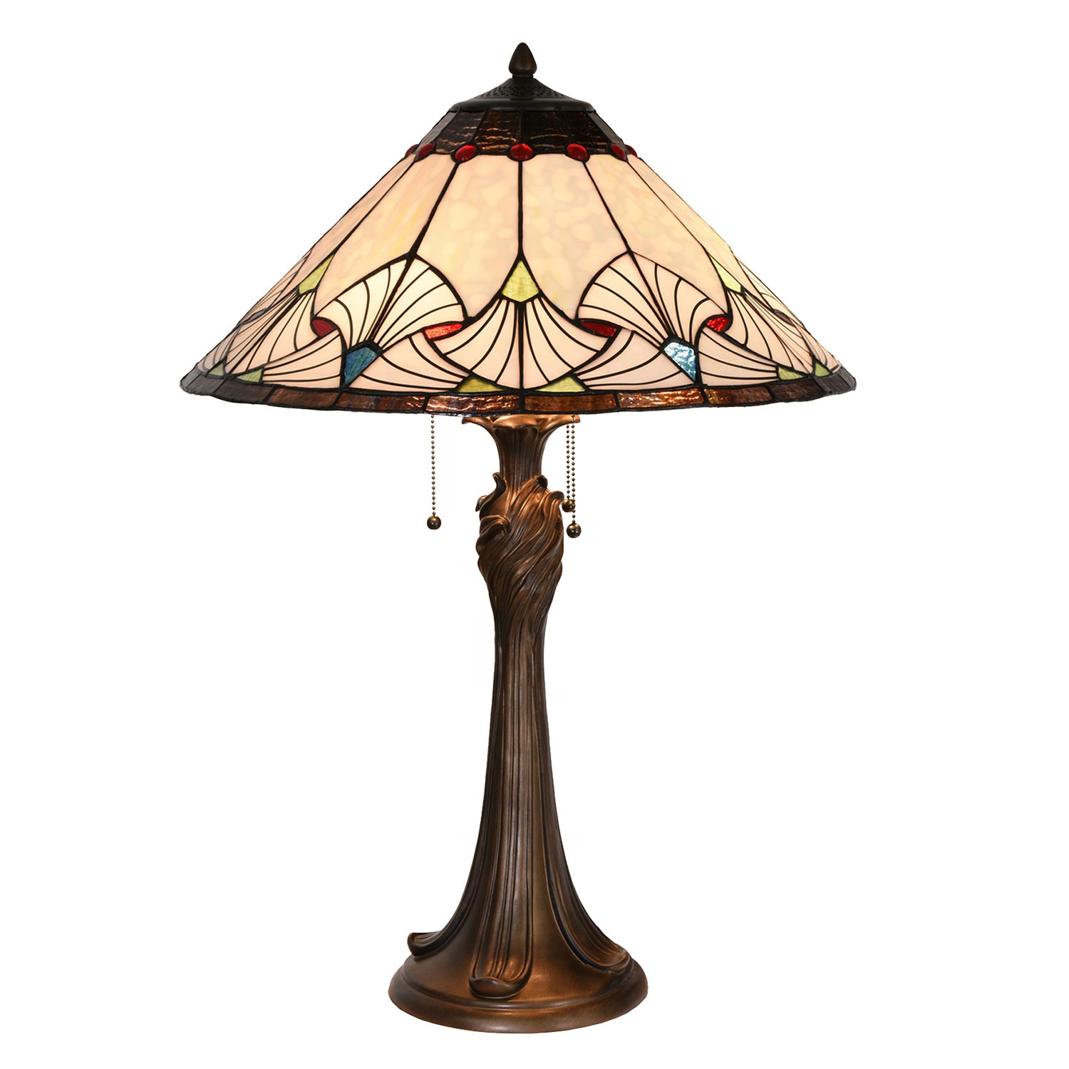 Levně Stolní lampa Tiffany Ventilateur - Ø 51*78 cm 5LL-5394