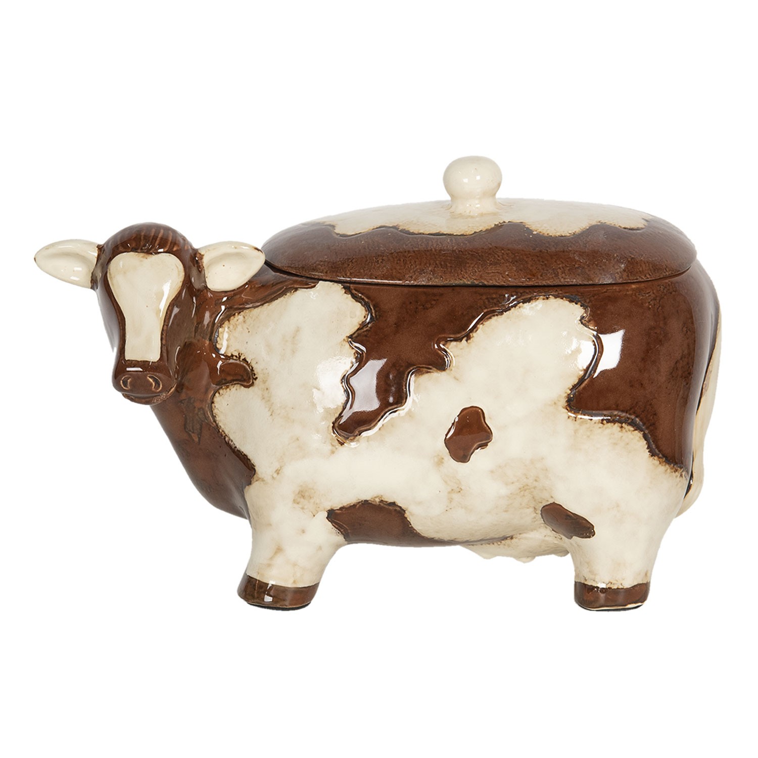 Keramická úložná dóza v designu krávy - 31*16*18 cm Clayre & Eef