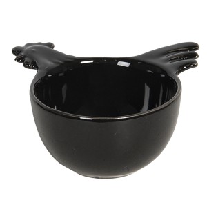 Hnědá keramická miska s kohoutkem - 14*13*7 cm