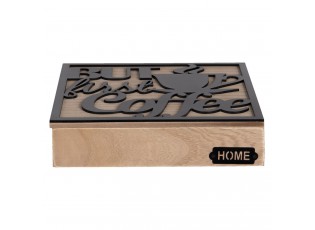 Dřevěná krabička na kapsle do kávovaru - 24*24*5 cm