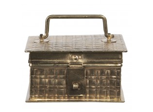 Zlatý kovový úložný box Marcelon - 14*14*8 cm