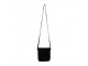 Černá kabelka přes rameno s bílo černou hovězí kůží - 19*18*5cm