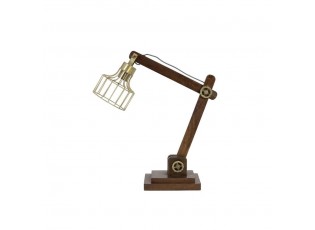Dřevěná stolní lampička Ebke antik bronze - 50*15*45 cm