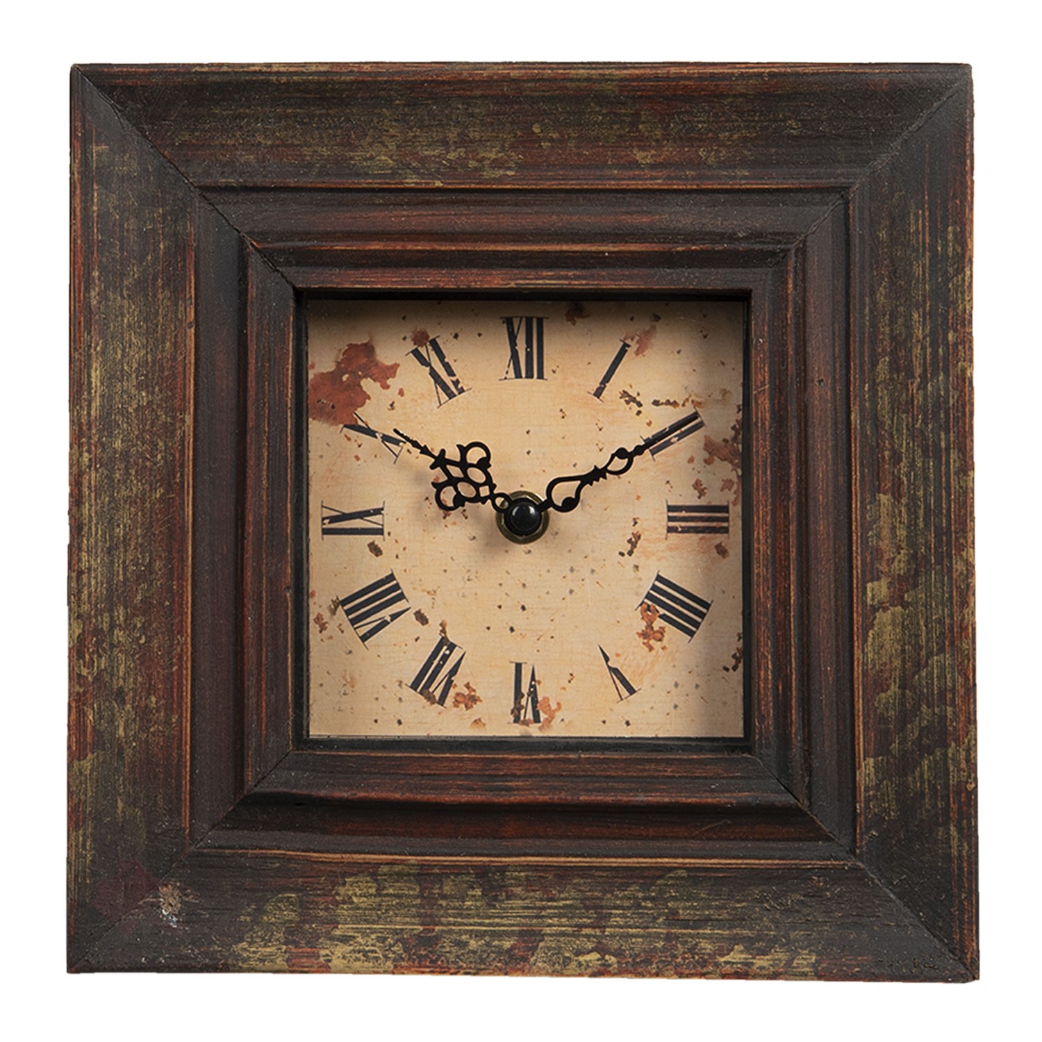Vintage dřevěné stolní hodiny s římskými číslicemi - 23*5*23 cm / 16*20 cm Clayre & Eef