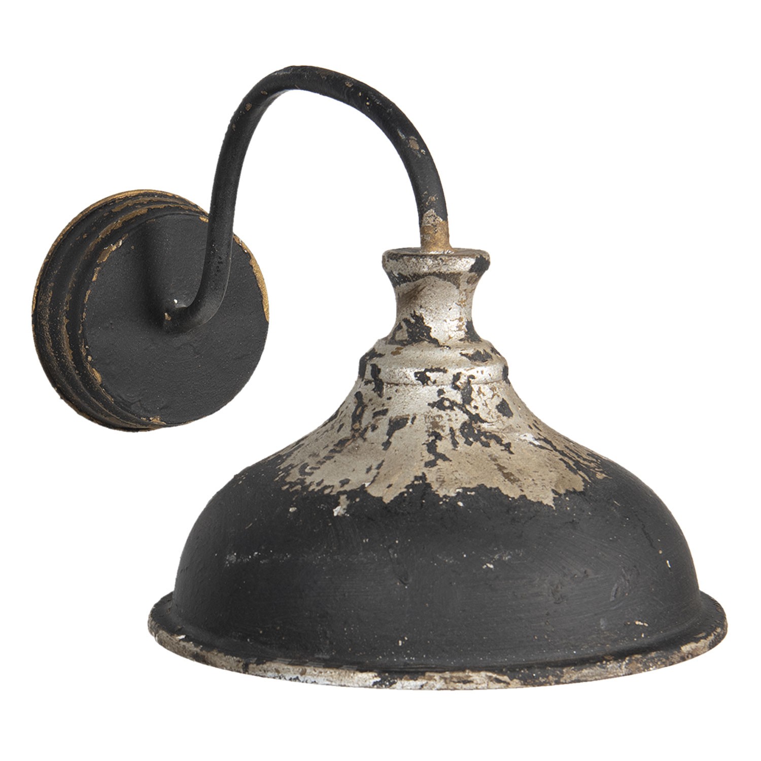 Černá nástěnná retro lampa s patinou - 40*27*25 cm E14/max 1*25W Clayre & Eef
