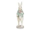 Velikonoční soška králíka v pruhovaném sáčku s hůlkou - 12*9*31 cm