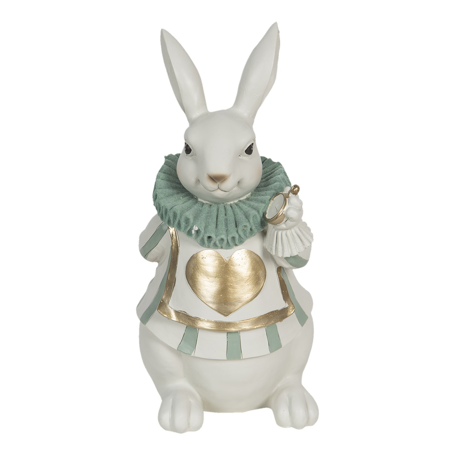 Dekorace králíka se zlatým srdíčkem - 17*14*33 cm 6PR3154