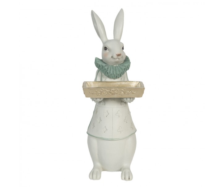 Dekorace králičí chlapec s podnosem - 15*13*37 cm