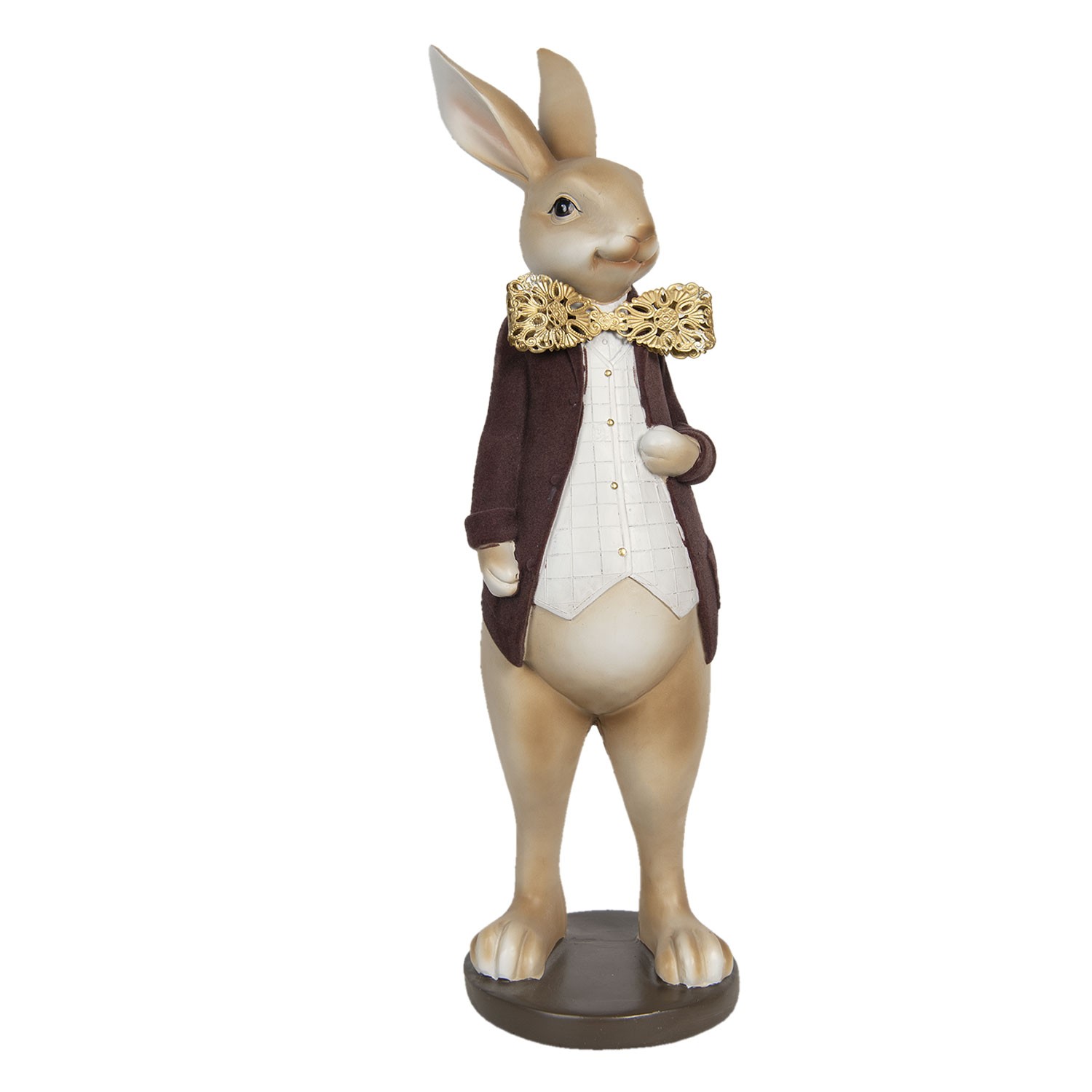Veliká dekorační soška králíka se zlatým motýlkem - 18*17*54 cm Clayre & Eef