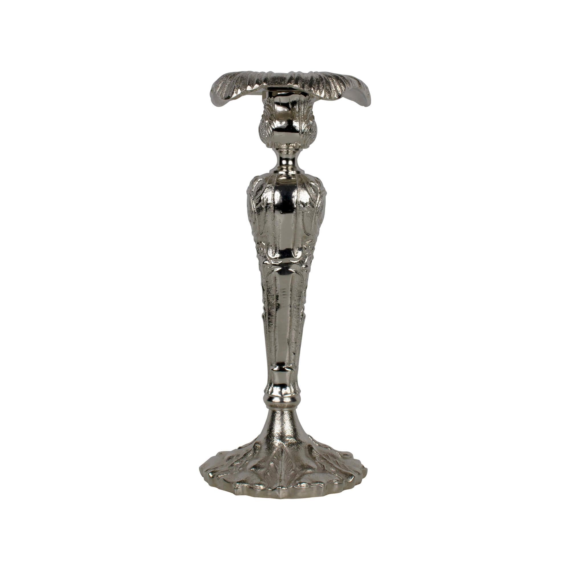 Stříbrný barokní kovový svícen Baroque - 33cm