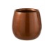 Měděný keramický obal na květináč Shiny copper L - Ø 25*24 cm J-Line by Jolipa