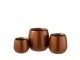 Měděný keramický obal na květináč Shiny copper L - Ø 25*24 cm J-Line by Jolipa