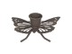 Hnědý rezavý retro svícen ve tvaru motýla - 9*6*4 cm