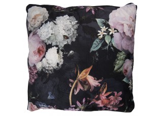 Sametový polštář s motivem květin - 45*45 cm