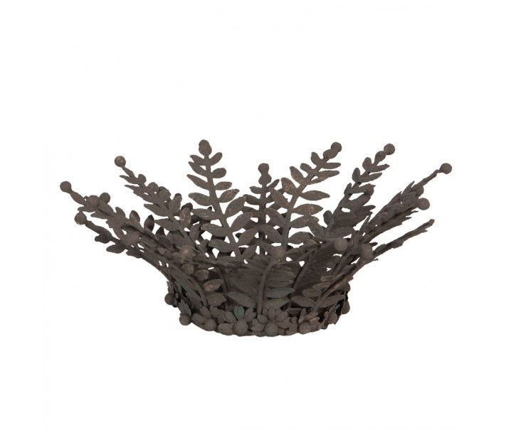 Hnědý kovový svícen s větvičkami - Ø 18*8 cm Clayre & Eef