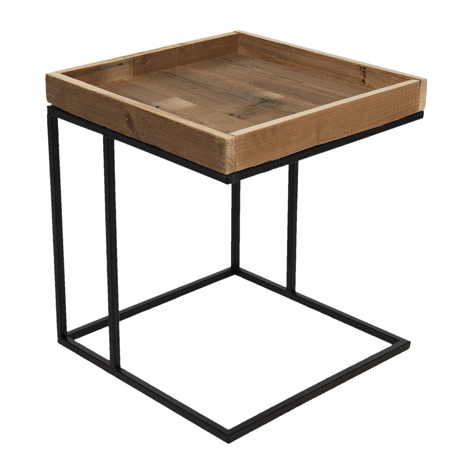 Dřevěno-kovový odkládací stolek Renart - 40*40*45 cm 64716