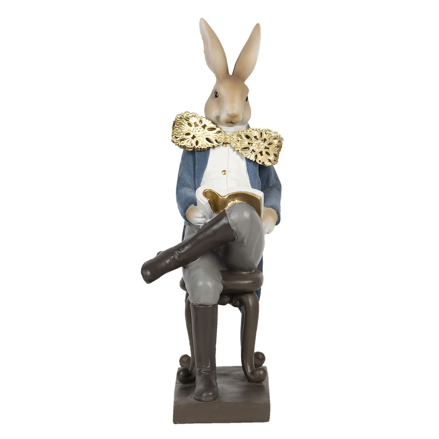 Dekorace králičí muž s knihou - 17*15*41 cm Clayre & Eef