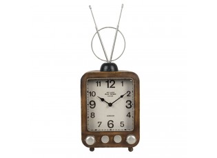 Kovové stolní hodiny v retro stylu s anténou - 20*11*50 cm / 1*AA