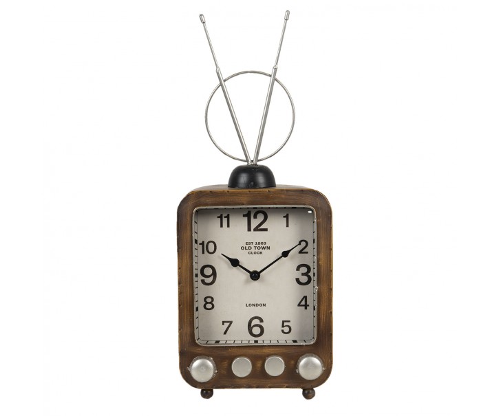 Kovové stolní hodiny v retro stylu s anténou - 20*11*50 cm / 1*AA