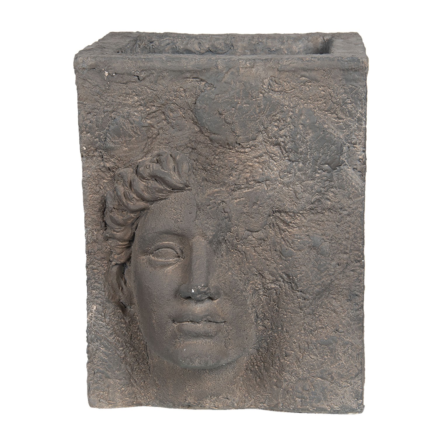 Šedý antik květináč s nedokončenou bustou ženy Géraud - 38*32*41 cm Clayre & Eef