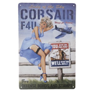 Nástěnná kovová cedule Corsair - 20*30 cm