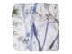 Bílo modrý semišový přehoz s květy - 130*180 cm