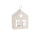 Bílý závěsný kovový domek na svíčku - 15*12*6cm J-Line by Jolipa