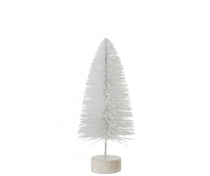 Bílý třpytivý vánoční stromeček - Ø16*38cm