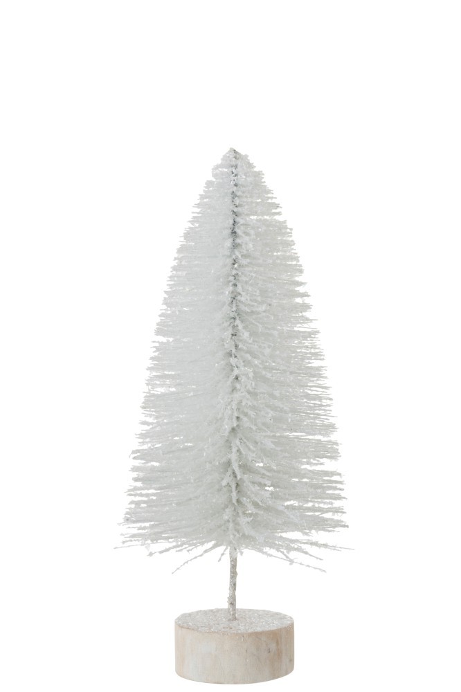 Bílý třpytivý vánoční stromeček - Ø16*38cm J-Line by Jolipa