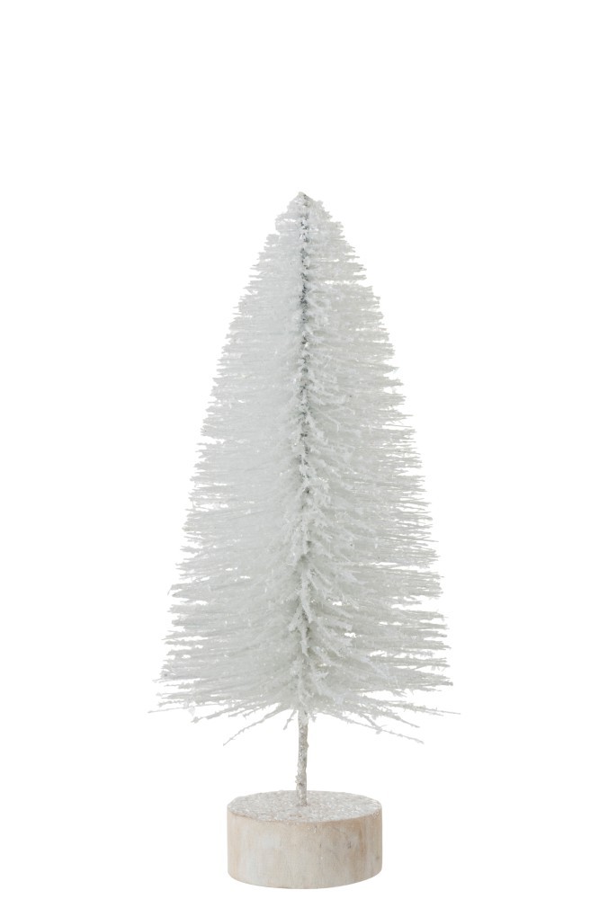 Bílý třpytivý vánoční stromeček - Ø16*38cm