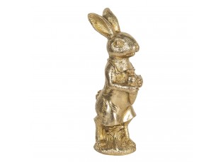 Velikonoční dekorace zlatého králíka s mrkví Métallique - 9*8*23 cm