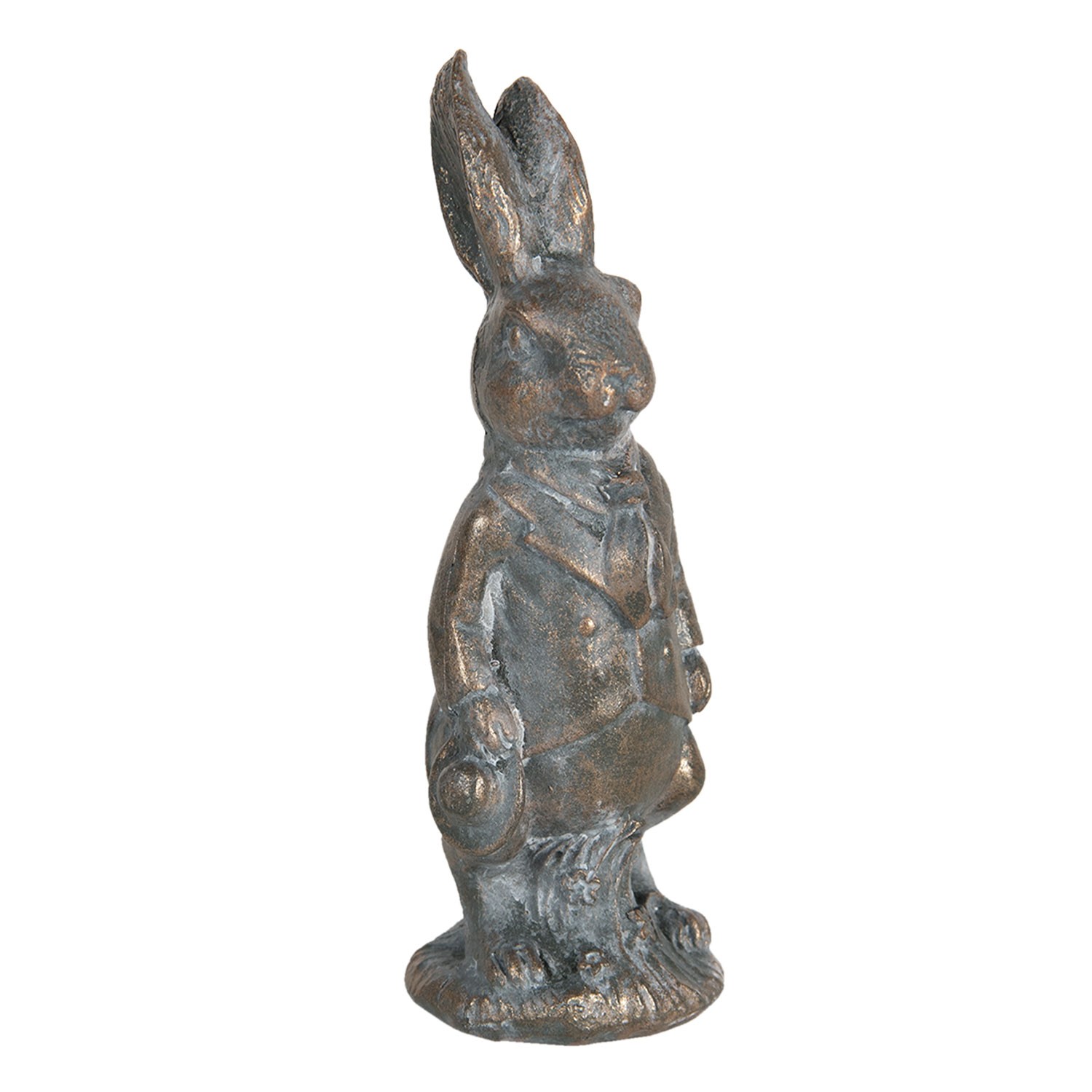 Hnědá metalická dekorace králíka Métallique - 4*4*11 cm Clayre & Eef
