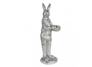 Stříbrná velikonoční dekorace králíka Métallique - 13*11*33 cm
