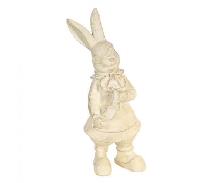 Velikonoční dekorace králíka v krémovo-žlutém provedení Métallique - 12*11*22 cm
