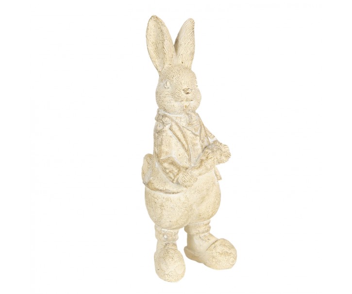 Velikonoční dekorace krémového králíka Métallique - 6*6*13 cm
