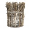 Lucerna se skleněným válcem z bambusových stonků s listy – Ø 21*28 cmBarva: hnědá s bílou patinou Materiál: dřevo / bambus / sklo Hmotnost: 1,111 kg 