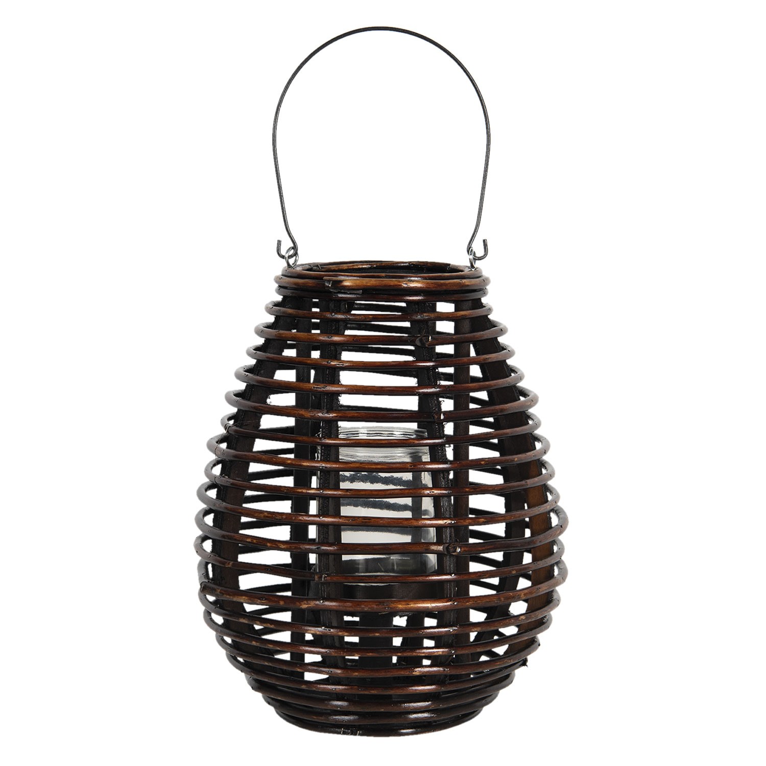 Přírodní závěsná lucerna Eudo – Ø 29*35 cm