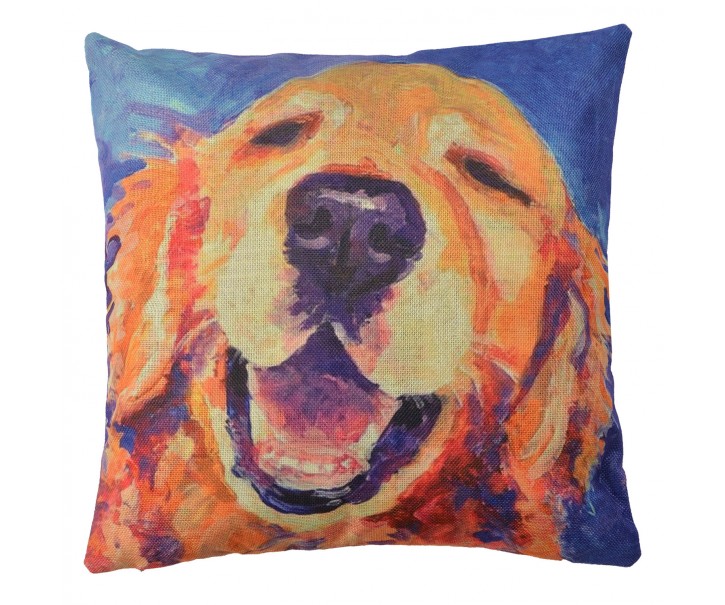 Barevný povlak na polštář s motivem retrívra Psi - 43*43 cm