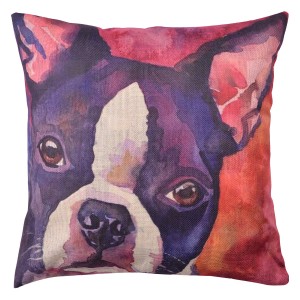 Povlak na polštář s motivem francouzského buldočka Psi - 43*43 cm