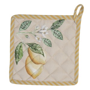 Bavlněná podložka pod hrnec s motivem citrónů Lemons & Leafs - 20*20 cm