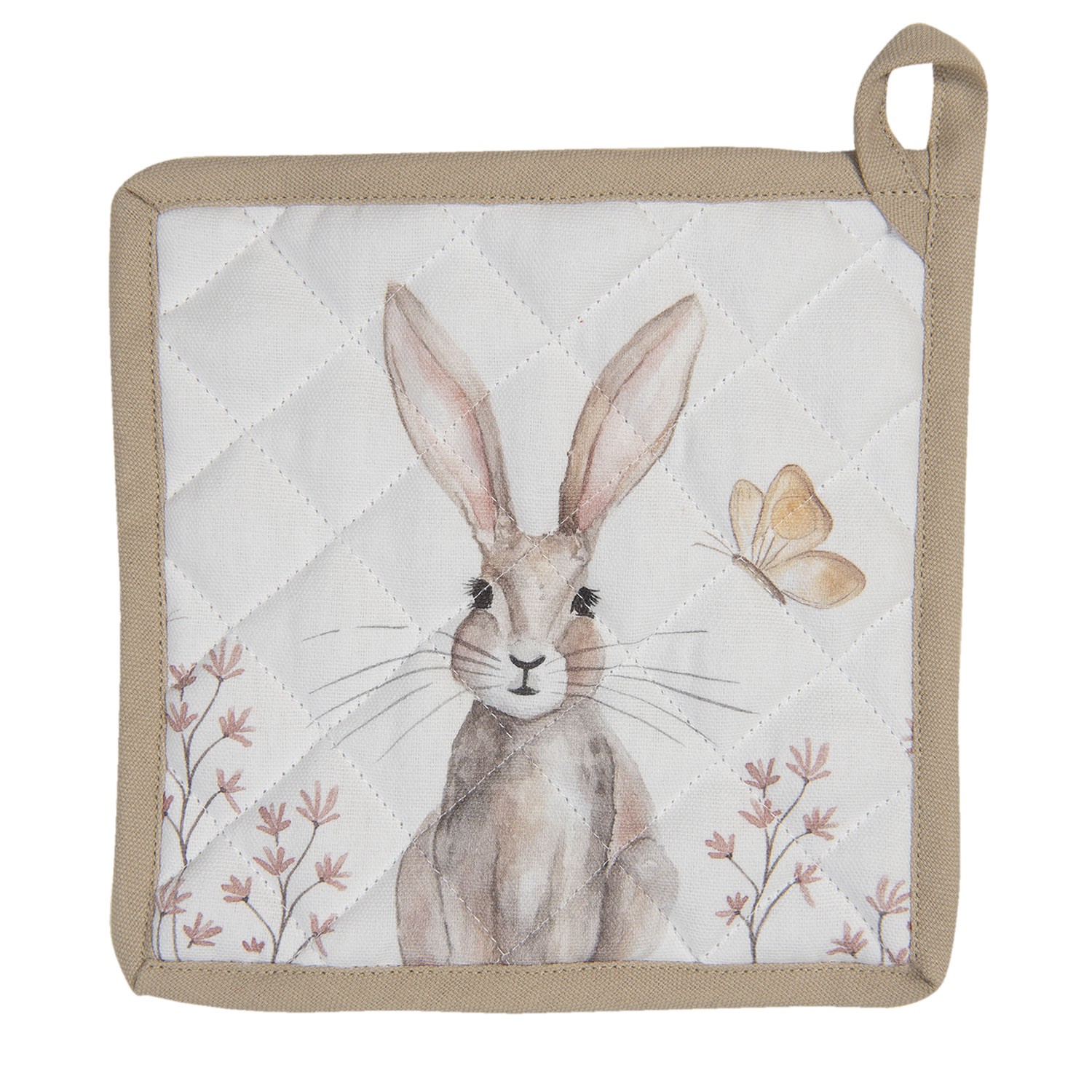 Podložka pod hrnec s motivem králíků Rustic Easter Bunny - 20*20 cm