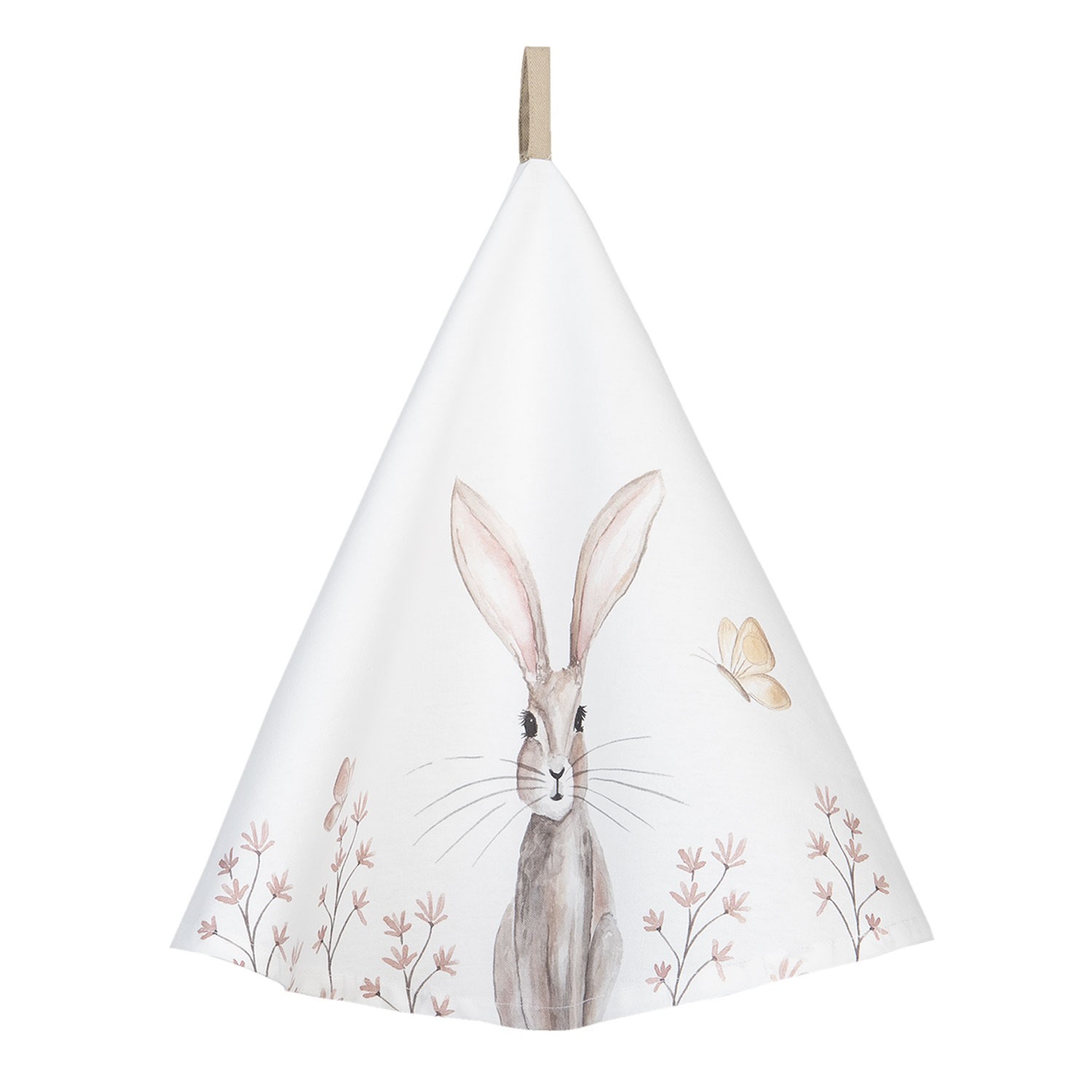 Kulatá utěrka s motivem králíčka Rustic Easter Bunny – Ø 80 cm Clayre & Eef